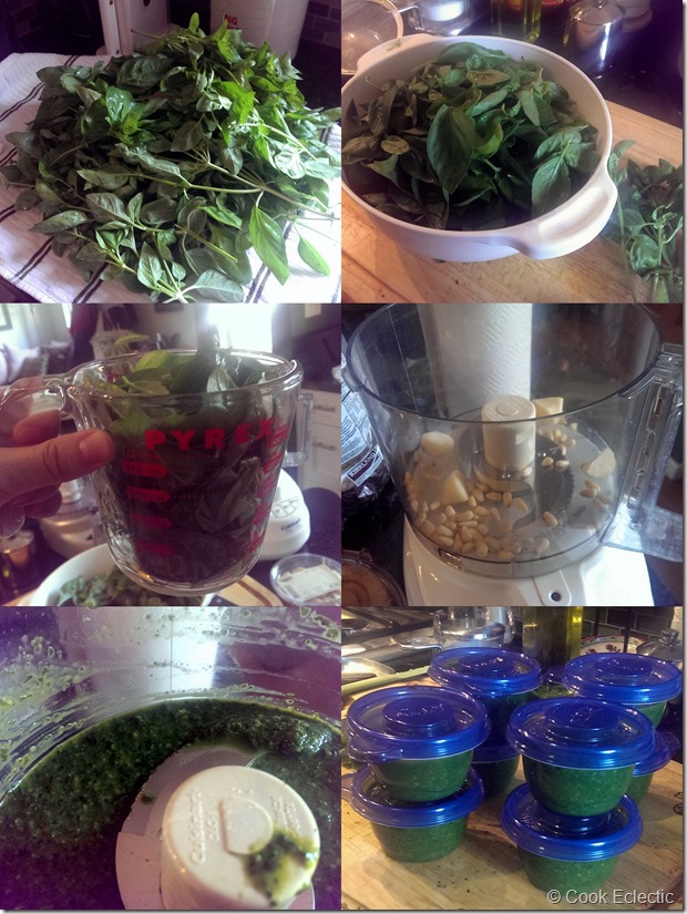 making pesto